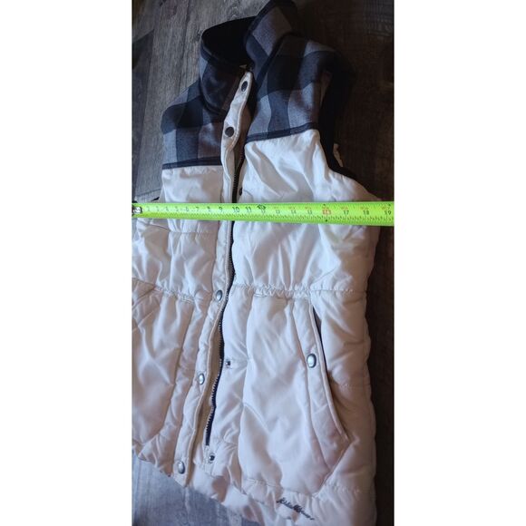 Eddie Bauer Women's Size Medium White & Black Paid Puffer Vest - Picture 3 of 11